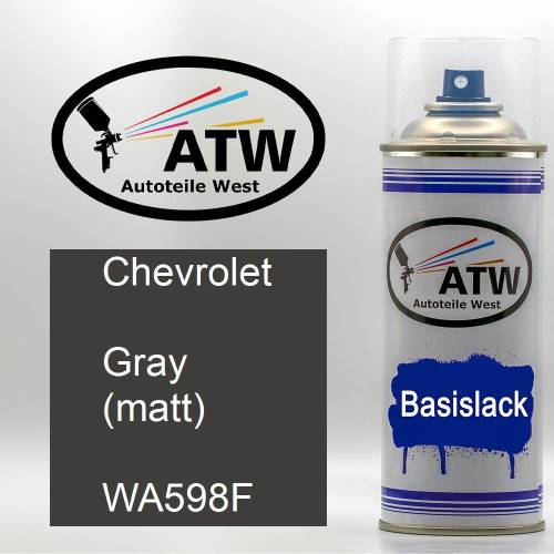 Chevrolet, Gray (matt), WA598F: 400ml Sprühdose, von ATW Autoteile West.